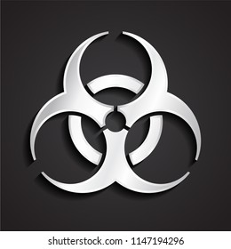 biogazard 3d silver metal symbol