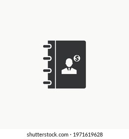 Biography book, success story, financial freedom book icon graphic design vector illustration