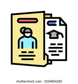 biography check and verification of candidates color icon vector. biography check and verification of candidates sign. isolated symbol illustration