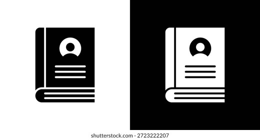 Icono de la biografía. Icono de diseño plano simple en blanco y negro