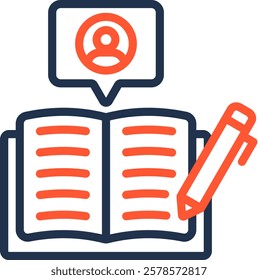 Biography Icon Color Line Vector Illustration