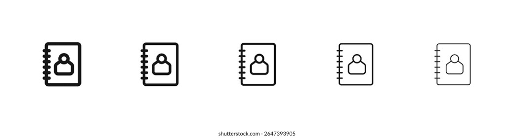 Ícone de biografia ilustração plana definir logotipo
