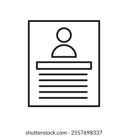 Biography icon Isolated flat vector in outline