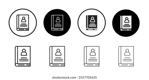 Biography icon Line Art Logo set