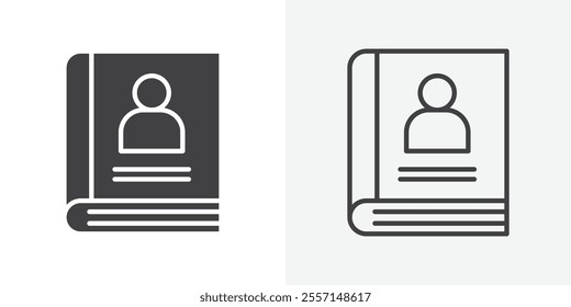 Biography icon. outlined vector style.