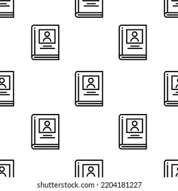 Biography Icon Pattern. Seamless Biography Pattern On White Background.