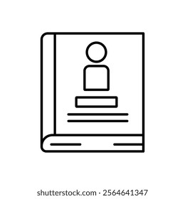 Biography icon Simple thin line flat symbol