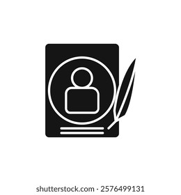 Biography icon Simple thin line flat symbol