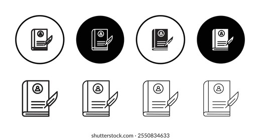 Biography icon Thin line flat illustration