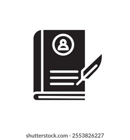 Biography icon Thin line flat illustration