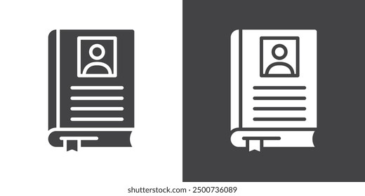 Conjunto de ilustración de línea delgada de icono de biografía
