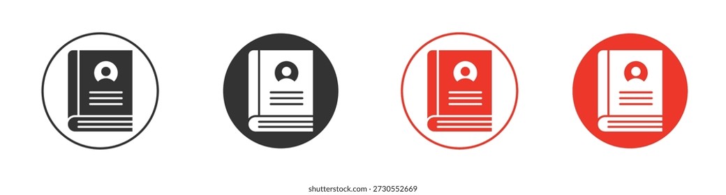 Biography icon for ui or ux isolated on white for mobile app, editable