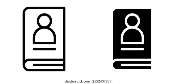 Biography liner icon vector set.