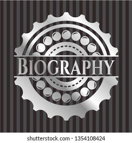 Biography silver badge or emblem