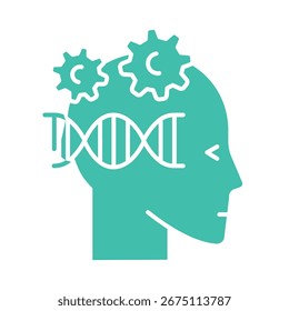 Icono plano de color de biohacking para proyectos digitales e impresos.  Iconos limpios mínimos para App y Sitios web. Iconos modernos y sencillos para UI UX y branding