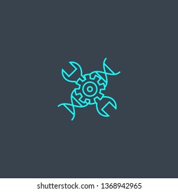 biohacking concept blue line icon. Simple thin element on dark background. biohacking concept outline symbol design. Can be used for web and mobile UI/UX