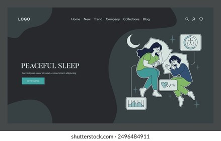 Biohacking concept. Illustration of a person tracking sleep patterns for improved well-being. Sleep optimization through technology. Vector illustration.