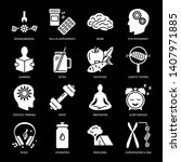 Biohacking silhouette icons set in flat style. Health improvement concept symbols. Vector illustration.