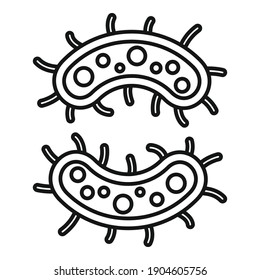 Icono de bacterias Biopeligrosas. Icono del vector de bacterias biopeligrosas de esquema para diseño web aislado en fondo blanco