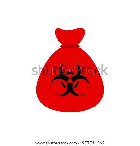 biohazard bag for infectious waste Vector illustration