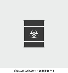 icono del barril de riesgo biológico. vector de barril de riesgo biológico sobre fondo gris