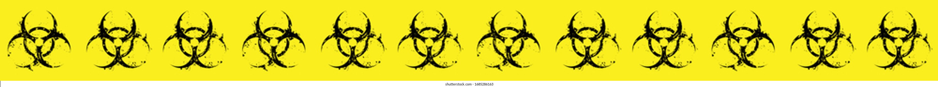 Biohazard barrier tape . Grunge . Vector