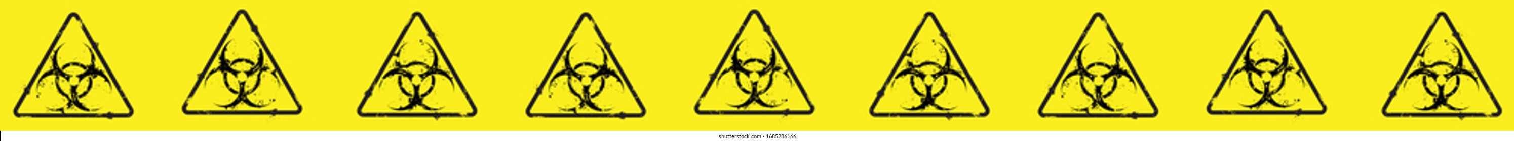 Biohazard barrier tape . Grunge . Vector