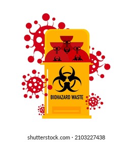 Biohazard bin, biohazard garbage, biohazard illustration on isolation background.