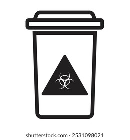 biohazard bin icon Vektor auf weißem Hintergrund, Medizinischer Abfalleimer.