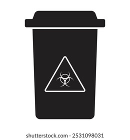 biohazard bin icon vector on white background, Medical Waste Disposal bin.