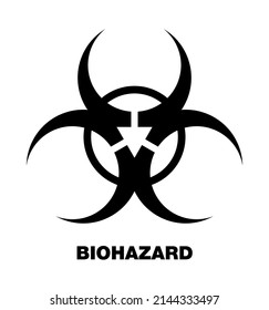 Biohazard, biological hazard warning sign or symbol flat vector icon for apps and websites