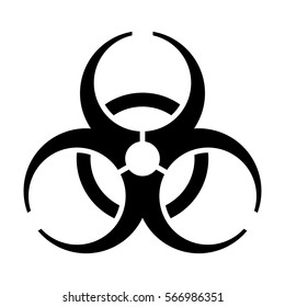 Biohazard / biological hazard warning sign or symbol flat vector icon for apps and websites