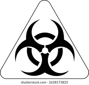 Biohazard biological warning sign or symbol flat icon for apps and websites a universal for toxic and hazardous materials in different shape logo, badge, sticker, label, with transparent background
