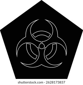 Biohazard biological warning sign or symbol flat icon for apps and websites a universal for toxic and hazardous materials in different shape logo, badge, sticker, label, with transparent background