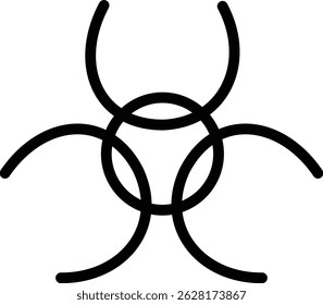 Biohazard biological warning sign or symbol flat icon for apps and websites a universal for toxic and hazardous materials in different shape logo, badge, sticker, label, with transparent background