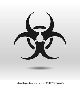 Biohazard black icon. Black glyph on white background. Best for polygraphy, stickers and web design.