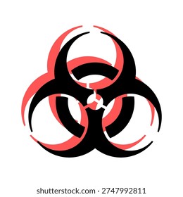 biohazard black icon with red shadow