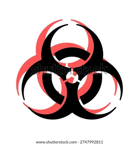biohazard black icon with red shadow