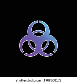 Biohazard blue gradient vector icon