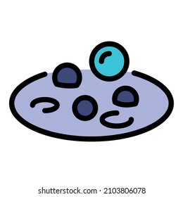 Biohazard boiling substance icon. Outline biohazard boiling substance vector icon color flat isolated