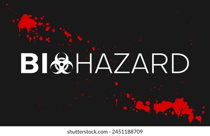 Biohazard - Brazil - Vector illustration of a biohazard symbol with red substance and black background