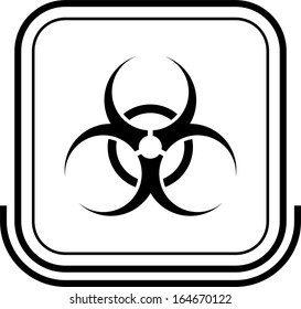 Biohazard button black square