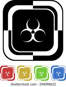 Biohazard button mosaic square retro colors