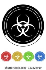 Biohazard button retro colors