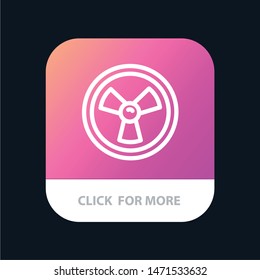 Biohazard, Chemist, Science Mobile App Button. Android and IOS Line Version