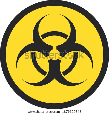 Biohazard danger icon with flat style. Isolated vector biohazard danger icon image on a white background.