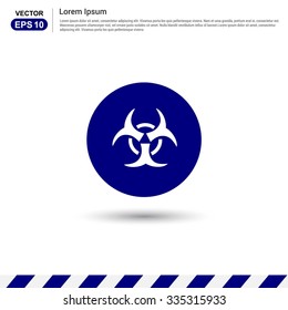 Biohazard, danger sign warning - Blue Button