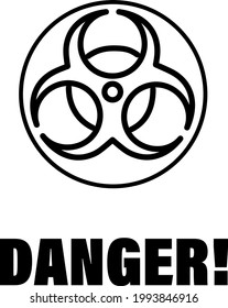 Biohazard danger vector isolated icon. Hazard sign or symbol. Attention sign biohazard. Simple design