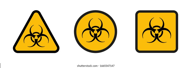 Biohazard danger vector isolated icons. Hazard sign or symbol. Attention signs biohazard. EPS 10
