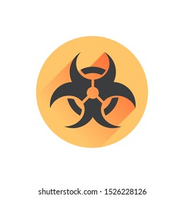 Biohazard Dangerous Long Shadow Vector Icon